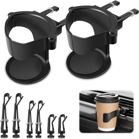 Porte-gobelet de voiture, lot de 2 porte-gobelets universels pour voiture, porte-gobelet réglable pour grille d'aération de (1/5)