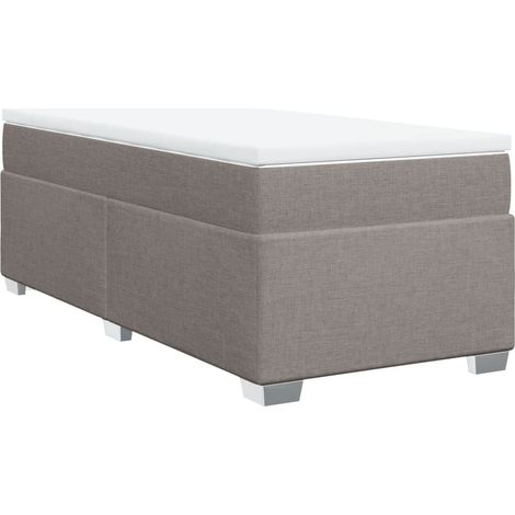 Maison Exclusive - Cama box spring con colchón tela gris taupe 10