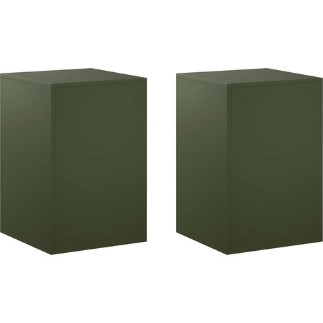 Support de Plante 2 pcs Vert olive 40 x 40 x 60 cm Acier vidaXL