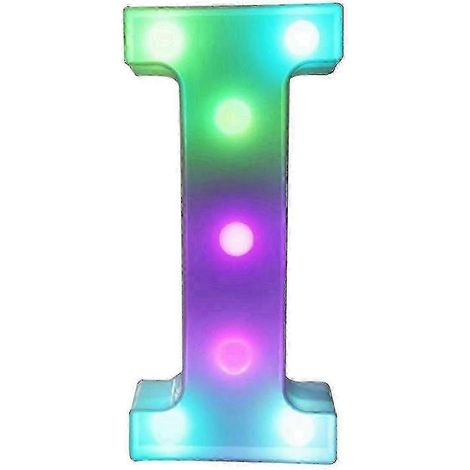 (I) Lettres lumineuses LED colorées avec télécommande, initiales lumineuses pour bar et fête, décoration pour la maison - 25-26 pouces (1/5)