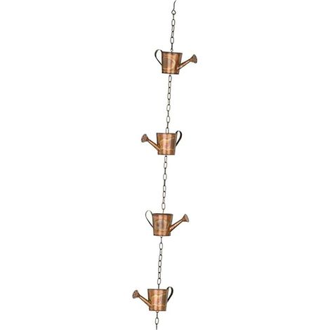 Catene decorative in ferro per la raccolta dell'acqua piovana, stile annaffiatoio, per pluviali, altezza standard per la casa (a bollitore)