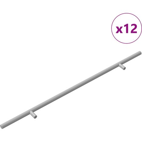 Handle 12 pcs Silver 500 mm Steel vidaXL