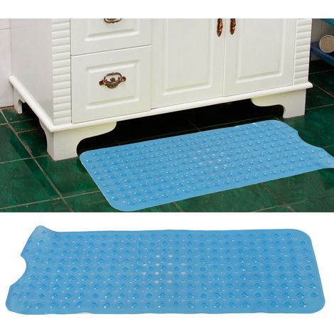 Tapis de bain antidérapant en PVC avec ventouses, 100 x 40 cm, bleu (1/5)