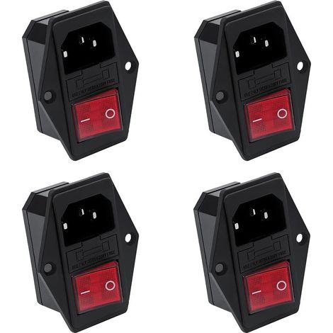 4 Kippschalter 10 A 250 V, versenkte Steckdose für 3D-Drucker mit 10-A-Sicherung (1/5)