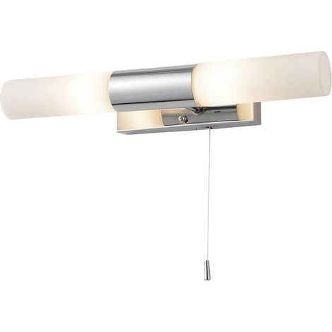 Litecraft Elena Wall Light Bathroom Fitting With Glass Shades - Polished Chrome (1/5)
