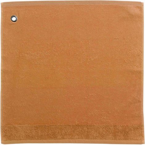 Essuie-mains de toilette avec œillet de suspension coloris ambre 50 x 50 cm - PANGIVO