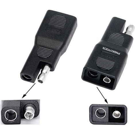Adaptateur inversé Ulisem SAE, connecteur d'extension solaire à dégagement rapide SAE mâle vers SAE femelle pour batteries de panneaux solaires automobiles (lot de 2) (1/4)