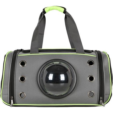 Sac de transport pour chat avec parois souples, fenêtre transparente, coussin amovible et bandoulière réglable, idéal pour transporter votre chat. (1/5)