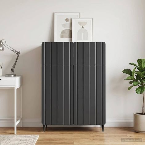 vidaXL Buffet avec tiroir Noir 66 x 34,5 x 92 cm Bois d'ingénierie (1/5)