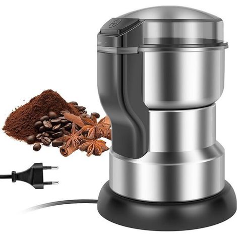 Molino De Café Eléctrico - Cuchillas De Acero Inoxidable - Tapadera Transparente - Funcionamiento Con Un Solo Botón - Para Granos De Café Frutos Secos Cereales Y Especias - 1 Unidad (1/5)