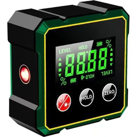 Digitaler Neigungsmesser mit Laser und 4-seitigen Magneten, hochpräzise Libelle, grün (1/5)