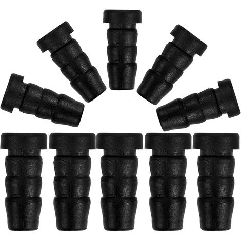Embouts de roulettes pour meubles trou 8 mm, lot 20, en PP/PA noir, (1/4)