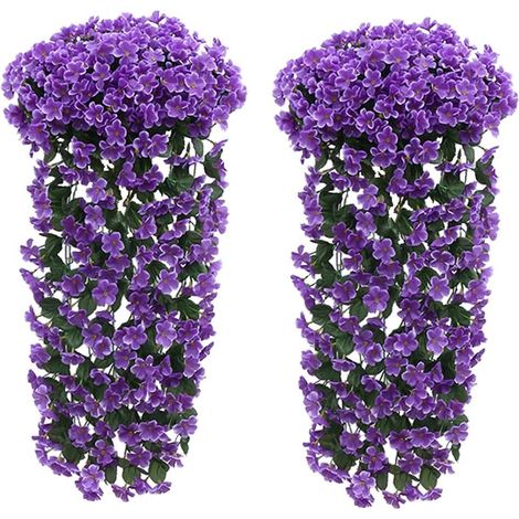 Deux pièces de Glycine artificielle fleur de Glycine pourpre pour la décoration de jardin de mariage à la maison en plein air - (violet) (1/5)