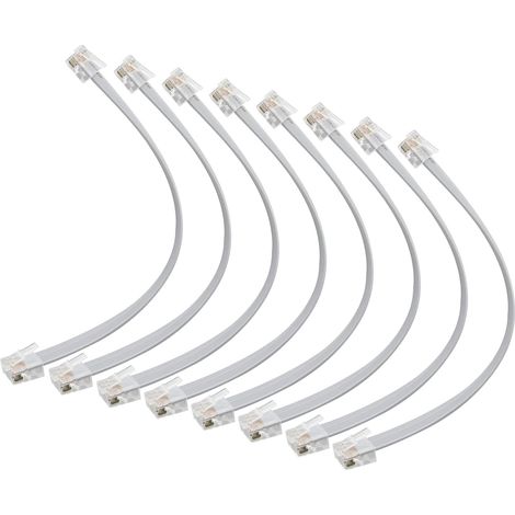 Lot de 8 câbles de raccordement Ethernet courts Cat5e de 15 cm, câble réseau LAN plat RJ45 pour routeur, modem, commutateur, serveur - Gris (1/5)