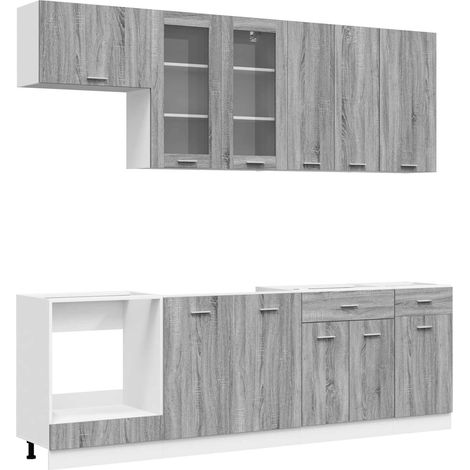 Kitchen Unit LYON 8 pcs Grey Sonoma Engineered Wood vidaXL (1/5)