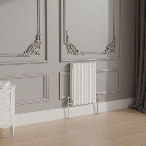 Traditional Cast Iron Style Radiator 600x427mm Horizontal 3 Column White (1/3)