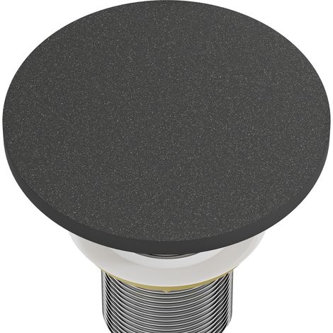 BERNSTEIN - Couvercle / Rosace Quartz noir Ø100mm pour Bonde de lavabo pop-up en fonte minérale - Hauteur 20mm