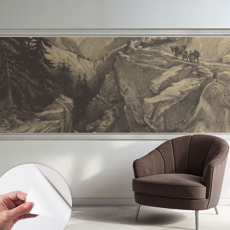 Papier peint autocollant adhésif avec imprimé motifs uniques apparence moderne Montagnes pittoresques 250x104 cm (1/5)