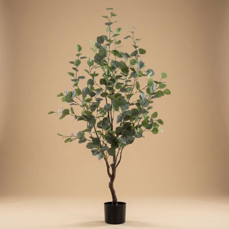 Eucalyptus Artificiel Arbre Décoratif Plante Artificielle Intérieur Vert et Gris 140 cm - PANGIVO (1/5)