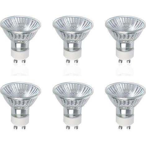 GU10-Halogenlampen, 6 Stück, 50 W, GU10-Halogenstrahler, AC 220 V–240 V, 700 Lumen, 40° Abstrahlwinkel, 2800 K warmweiß, dimmbar (1/5)