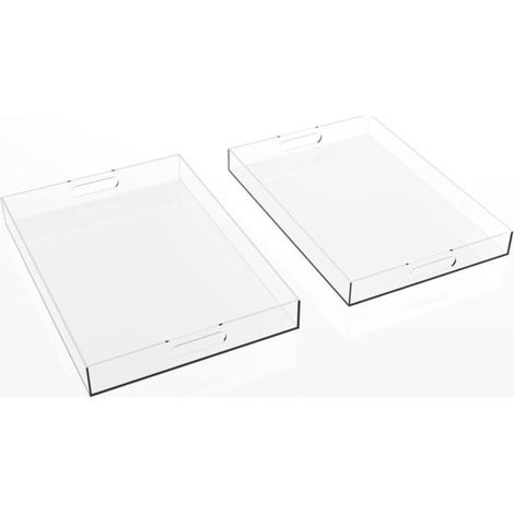 Transparente Acrylschale mit Griff (2er-Set), Kunststoff, ideal für Schmuck, Schlüssel, Küche, Bad, Kosmetik (1/4)