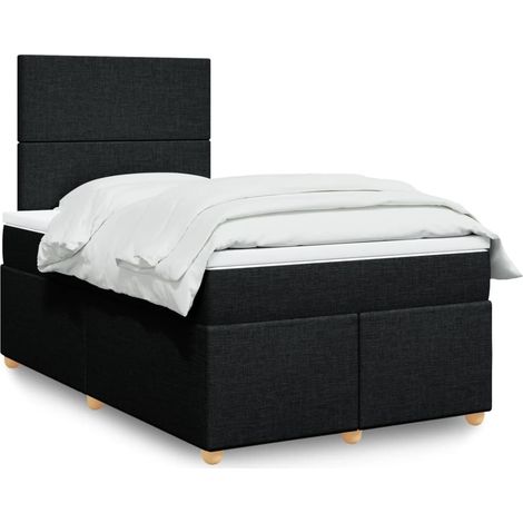 Boxspringbett mit Matratze Schwarz 120x200 cm Stoff