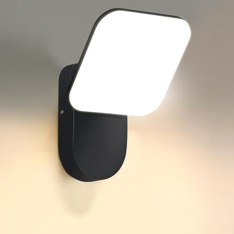 Applique murale d'extérieur à LED 12W, Moderne Intérieur Extérieur Lampe Murale, Étanche IP65 Éclairage mural avec Panneau LED Pivotant à 350° pour Escalier Couloir Cour, 3000K (1/5)