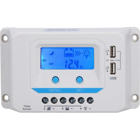 30-A-PWM-Solarladeregler-Panel, ABS-Gehäuse für den Hausgebrauch, EL2430Z 12-V-/24-V-LCD-Display (1/5)