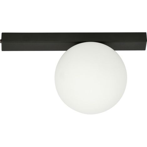 Plafoniera Emibig FIT 1 E14 metallo nero/opalina 30cm (1/5)
