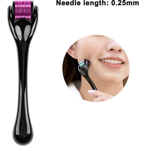 Kit de microneedling à rouleau pour le visage, la barbe et la croissance des cheveux : rouleau à micro-aiguilles en titane (540 aiguilles) pour une utilisation à domicile. (1/5)