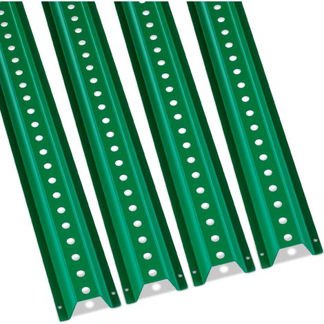 Poteau pour Panneau de Signalisation 183 cm, Support pour Panneau de Signalisation Lot de 4, Poteau pour Porte-Affiche Profilé en U, pour Indiquer la Route, Sécurité Routière Parking, Vert (1/5)