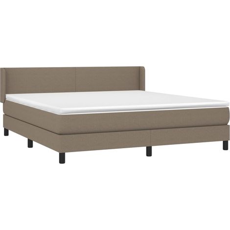 Sommier à lattes de lit avec matelas Taupe 160x200 cm Tissu vidaXL (1/5)