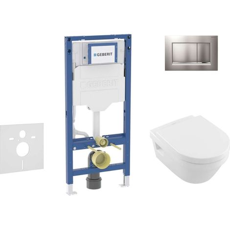 Geberit Duofix - Set per installazione pre- parete, vaso Architectura e sedile softclose, pulsante Sigma30, cromo opaco/cromo SANI11CK2106
