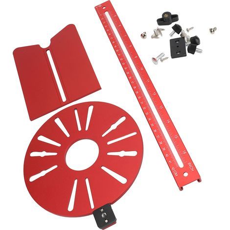 Soporte para fresadora Router – Guía de corte circular métrica imperial – Escala de aluminio engrosada para carpintería (1/4)