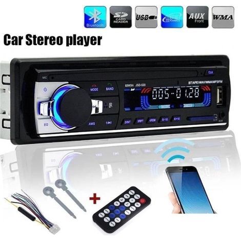 Drfeify Letouch Autoradio Bluetooth Poste Radio Voiture 12V 1Din MP3 Lecteur de Voiture Stéréo Soutient FM-USB-SD-AUX-Bluetooth -OLL (1/3)