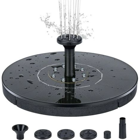 Fontaine solaire extérieure 16cm - Pompe intégrée - Pour jardin et terrasse - Décoration aquatique élégante (1/5)