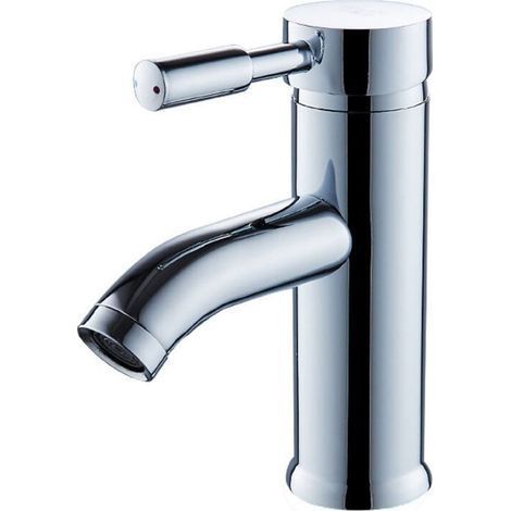 Robinet de salle de bain, robinet de lavabo blanc, robinet de haute qualité, robinet de salle de bain, résistant à l'usure, robinet chaud et froid, acier inoxydable, argent (1/4)