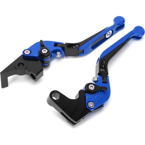 2 CNC-gefräste, verstellbare Brems- und Kupplungshebel aus Aluminiumlegierung für Motorräder, passend für YAMAHA XJ6 DIVERSION (2009–2015), blau (1/5)
