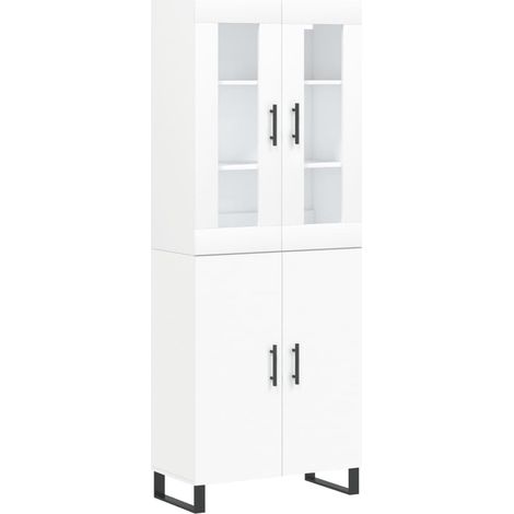 Aparador buffet cómoda mueble mueble de almacenaje organizador cocina salón salón alto 69,5 x 34 x 180 cm madera contrachapada blanco 020032688