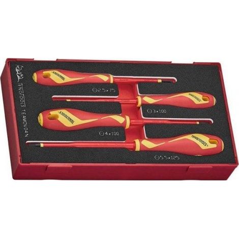 Teng Tools Juego VDE 4 destornilladores aislantes dos colores