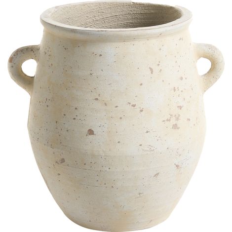 Maceta de cemento de jardín interior exterior 35 x 32 cm beige claro Gosau (1/5)