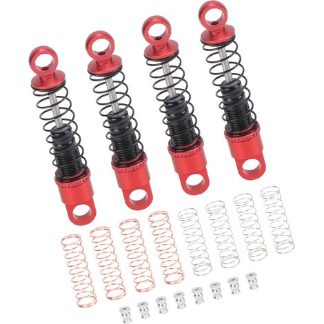 Amortisseur monocylindre en alliage d'aluminium pour voiture RC Axial SCX24 90081 1/24 (rouge) (1/5)