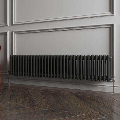 Biubiubath Traditional Cast Iron Style Radiator Horizontal 2 Column Black 300x1460mm