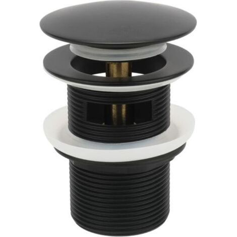 Bouchon de vidange pour baignoires îlot, en laiton, bonde escamotable pour baignoires îlot, compatible avec la plupart des baignoires îlot (noir mat) (1/5)