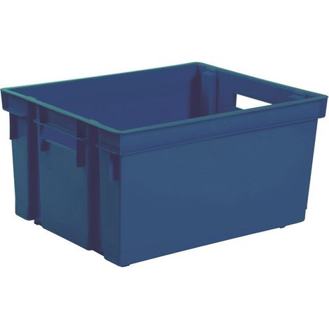 EDA – Bac de rangement 30l bleu minéral – Dimensions 441x345x235mm – Superposable – Pour espaces confinés