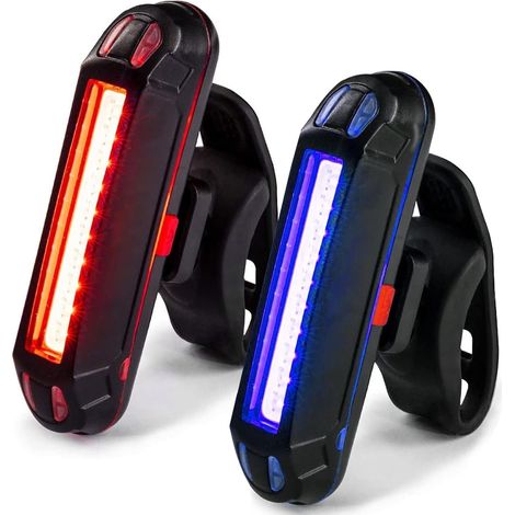 Fanali posteriori per bicicletta (confezione da 2), luci posteriori a LED ricaricabili tramite USB, luci di sicurezza posteriori ad alta luminosità per bicicletta, adatte per la guida notturna. (1/3)