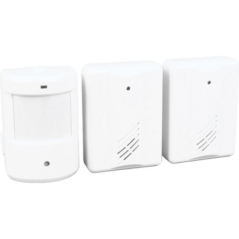 Sonnette de porte à détecteur infrarouge avec détection précise et alarme d'entrée de porte sans fil pour commerces et magasins. (1/5)