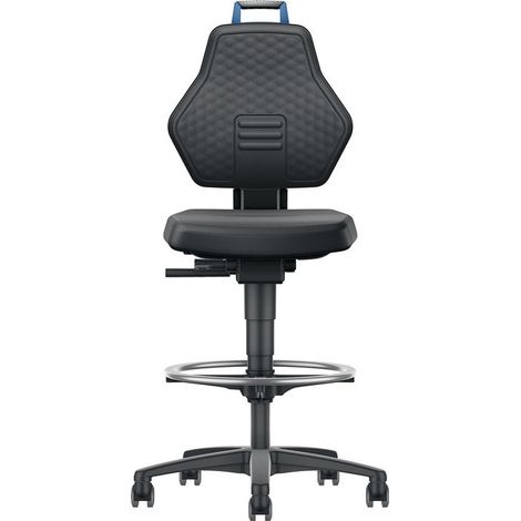 Sedia girevole industriale Rl.+Footring Supertec nero Colore maniglia blu 580-860mm PROMAT (1/3)