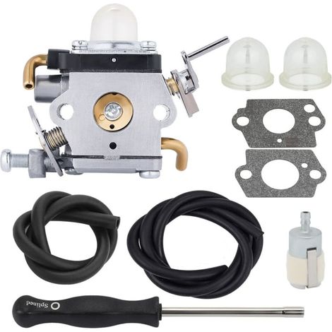 Carburateur avec joint Tuyau d'essence Bougie d'allumage pour Husqvarna 122LD 122C Coupe-bordure Remplace 581734301 574386701 (1/4)