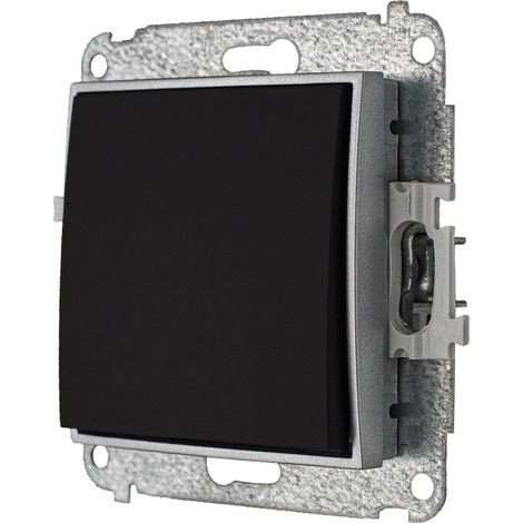Interrupteur unique sans cadre Karlik Mini, noir mat/argent (1/5)
